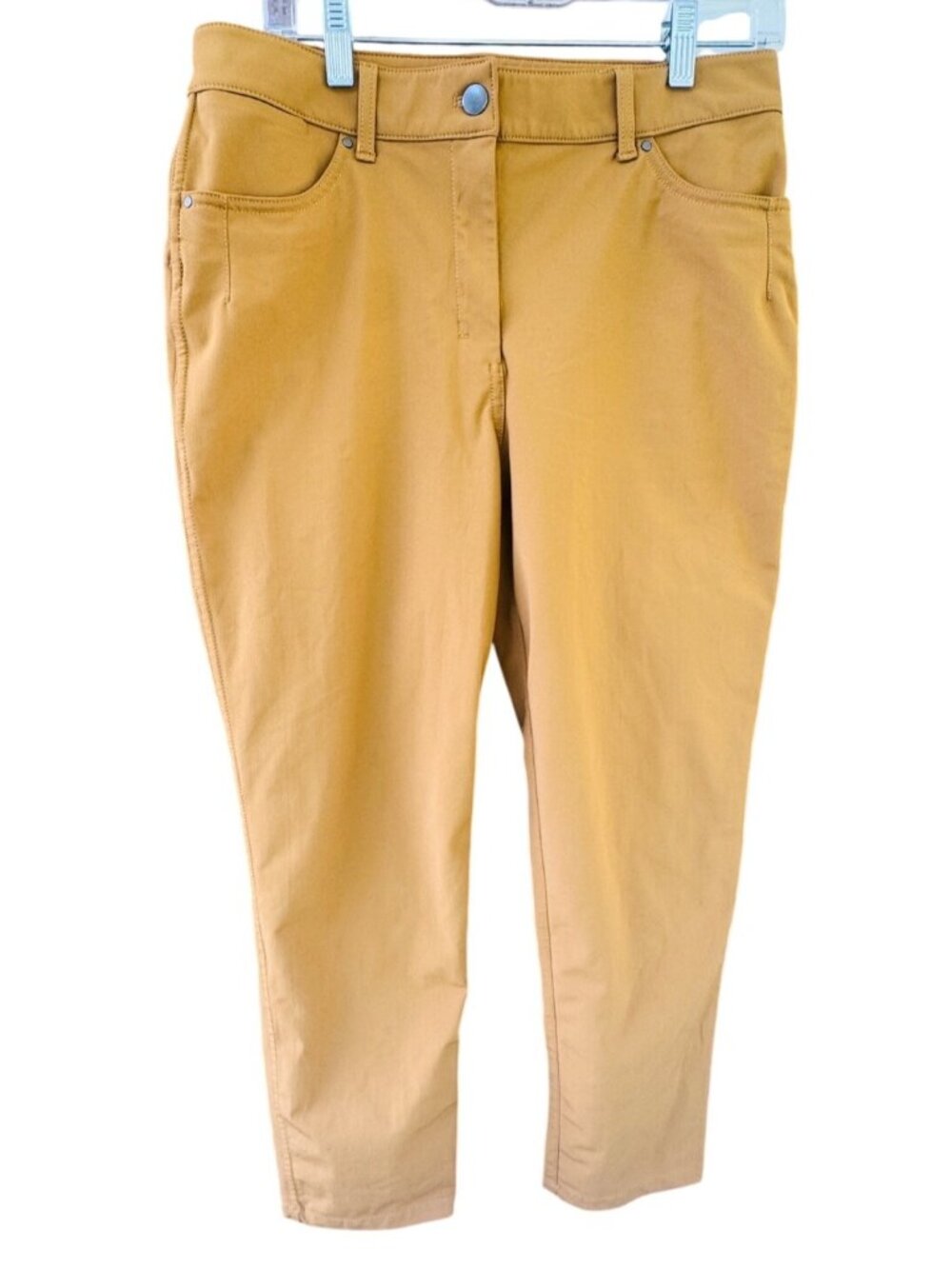 Lululemon City Sleek 5 Pocket Pants Womens Size 10 Mustard Yellow Slim Fit